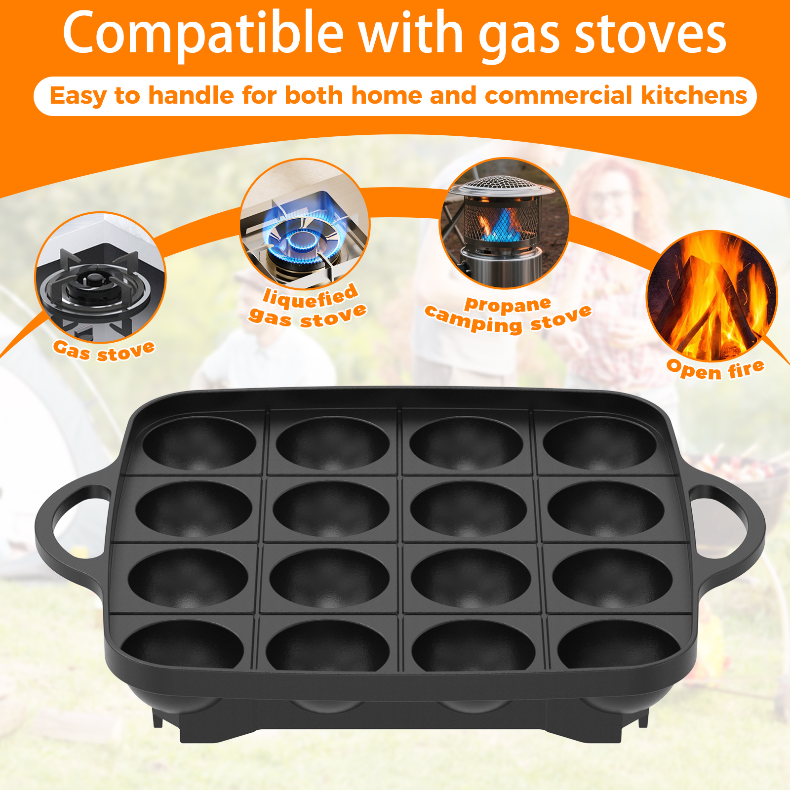 16 Holes Takoyaki Pan Cast Alu - đánh giá và giá Takoyaki Grill Plate