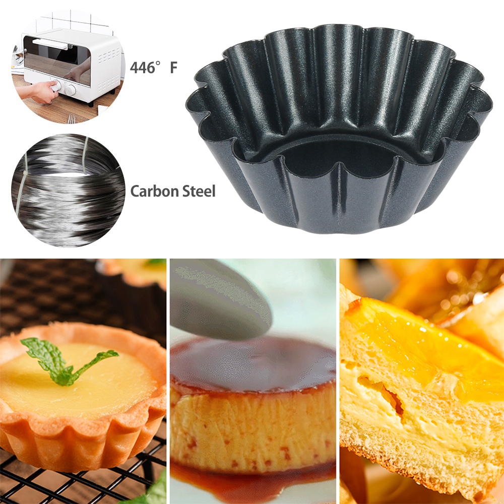 12Pcs Pan Mold Tart Quiche Fla - đánh giá và giá Egg Waffle Pan