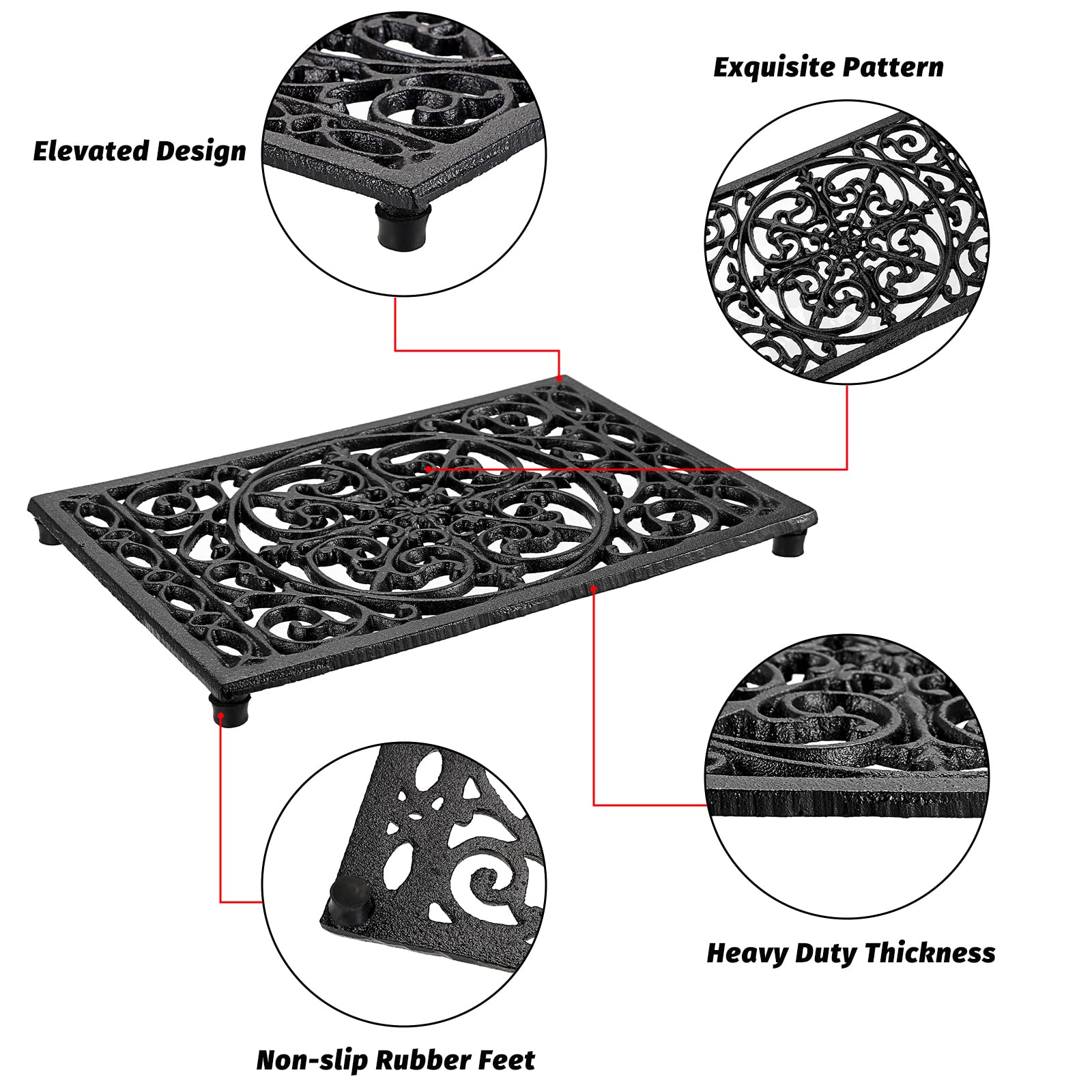 Rectangle Cast Iron Trivet Hea - đánh giá và giá Cast Iron Corn