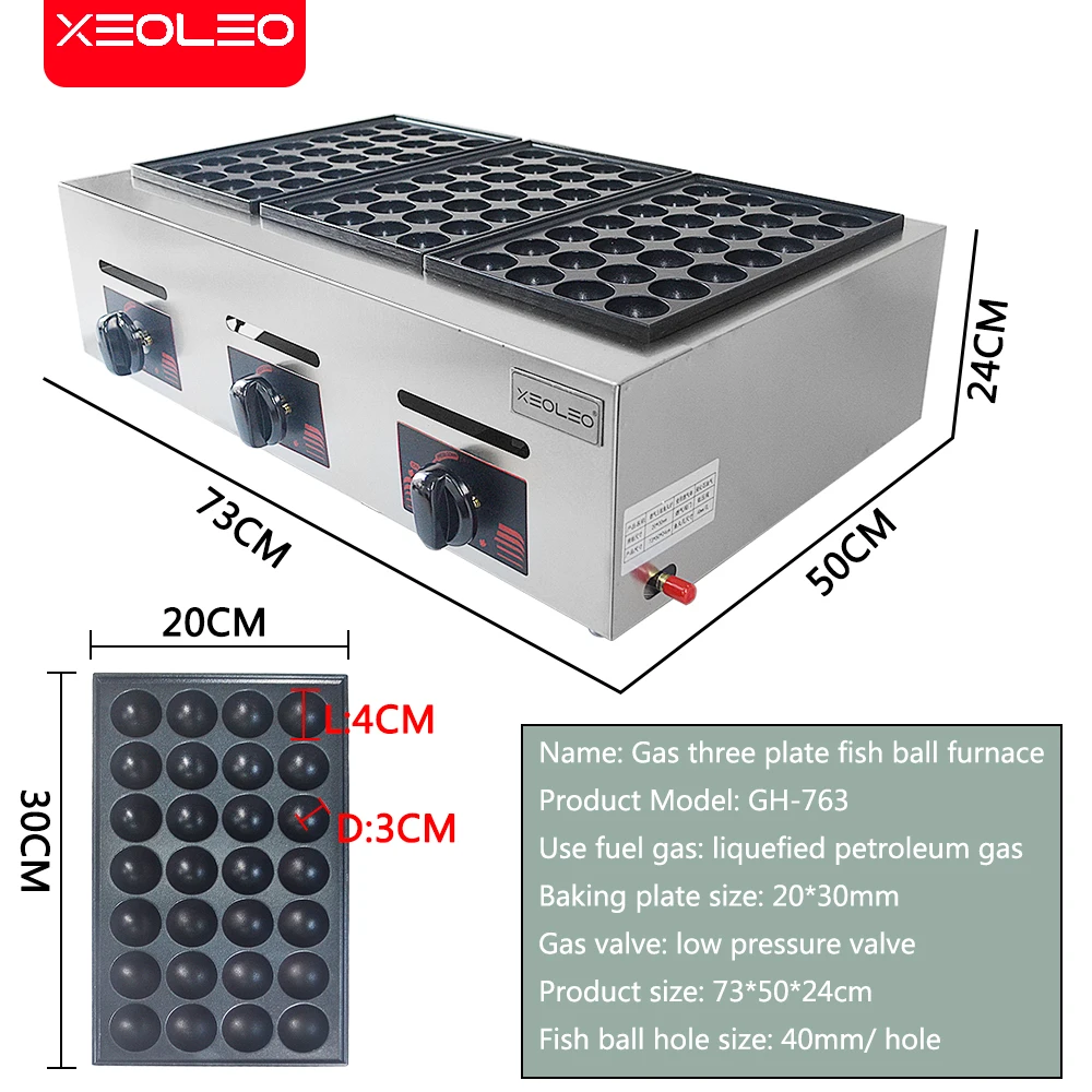 XEOLEO Commercial Desktop 3-pl - đánh giá và giá Takoyaki Grill Plate