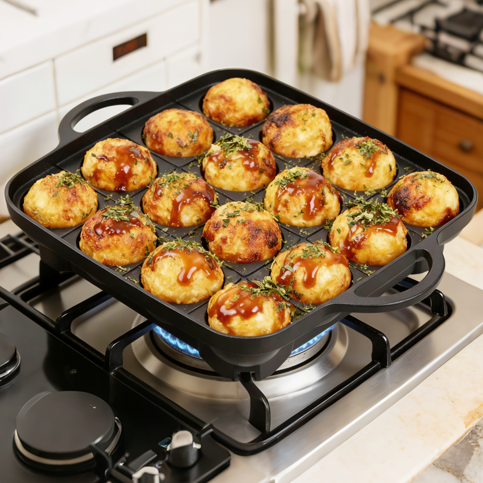 Takoyaki Pan 16 Hole Octopus B - đánh giá và giá Takoyaki Grill Plate