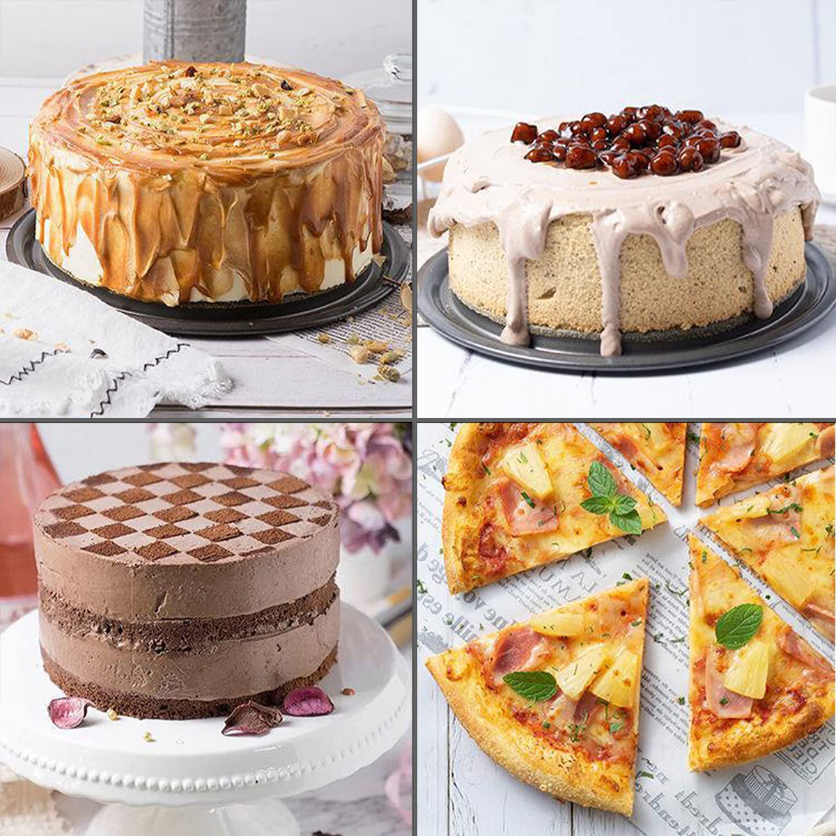 1PC, 3PCS Cake Pan Set, Round  - đánh giá và giá Egg Waffle Pan