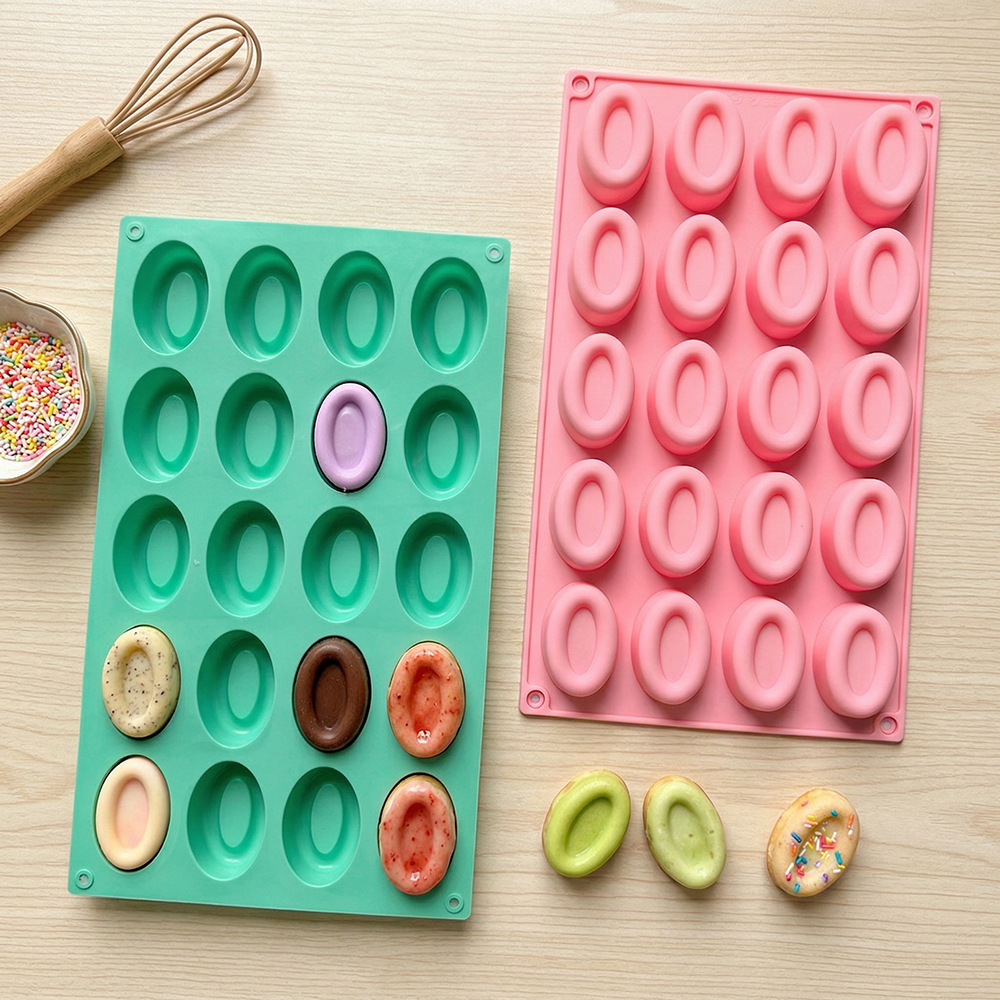20 cavity oval donut silicone  - đánh giá và giá Donut Mold Silicone