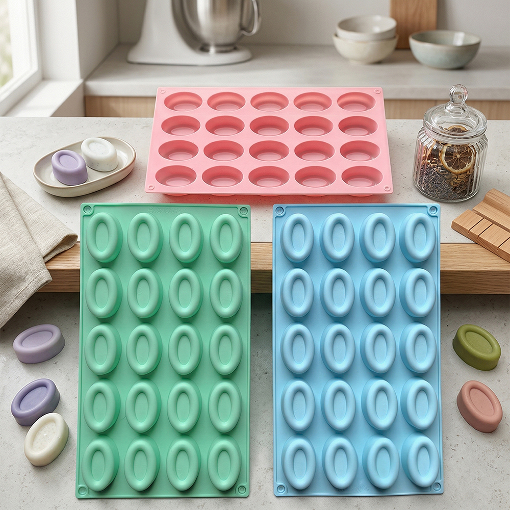 20 cavity oval donut silicone  - đánh giá và giá Donut Mold Silicone