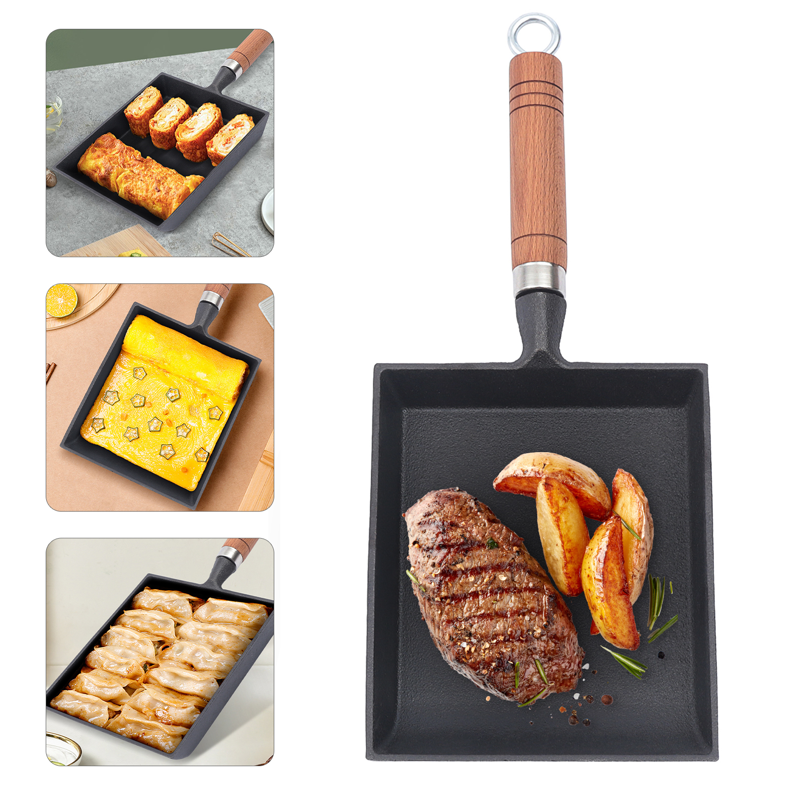 1PCS Egg Fry Pan Square Cast I - đánh giá và giá Cast Iron Corn