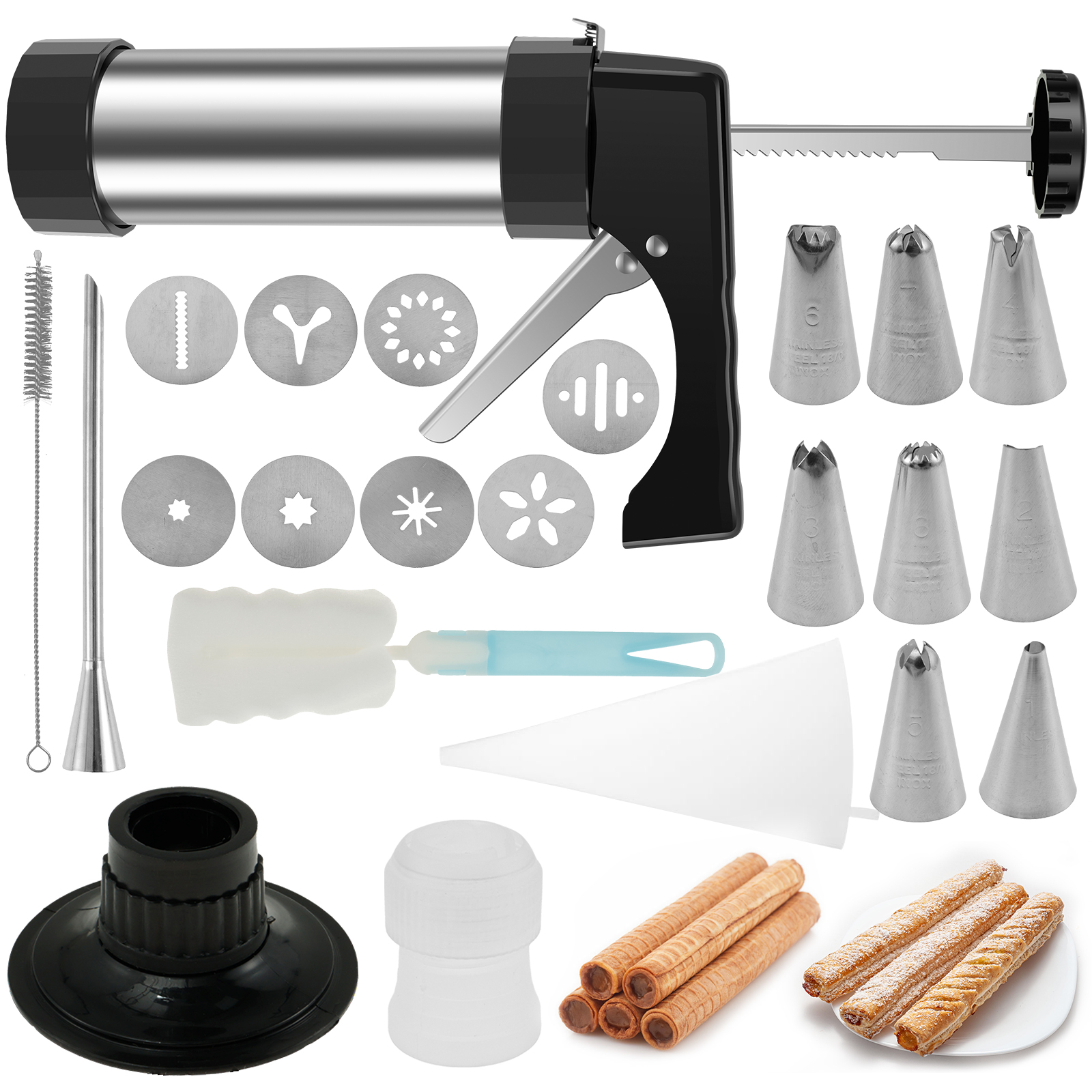 Stainless Steel Cookie Gun Chu - đánh giá và giá Churros Maker Gun