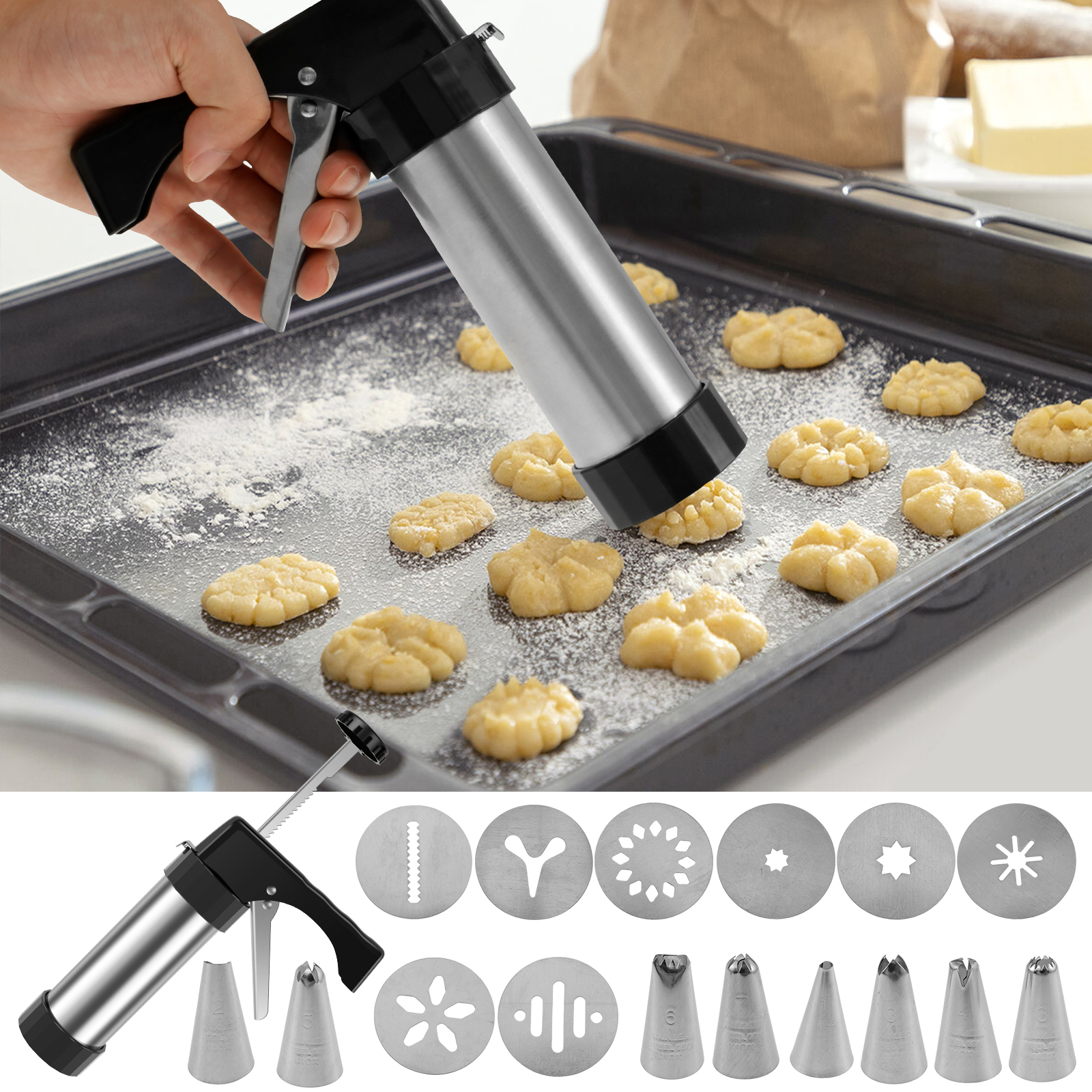 Stainless Steel Cookie Gun Chu - đánh giá và giá Churros Maker Gun