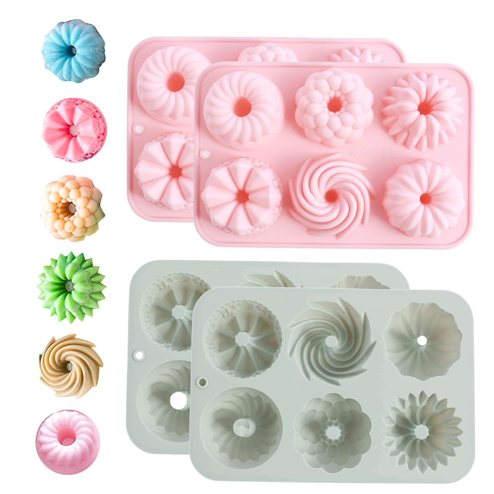 6-Cavity Silicone Fluted Tube  - đánh giá và giá Donut Mold Silicone
