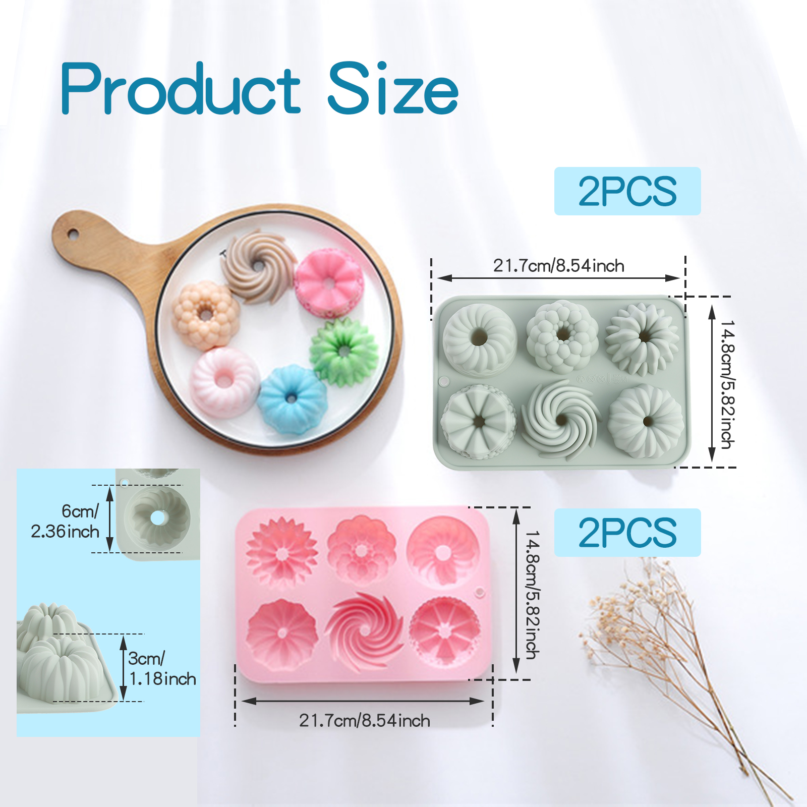 6-Cavity Silicone Fluted Tube  - đánh giá và giá Donut Mold Silicone