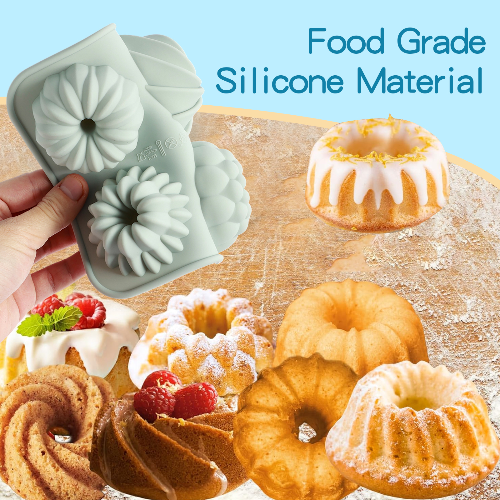 6-Cavity Silicone Fluted Tube  - đánh giá và giá Donut Mold Silicone