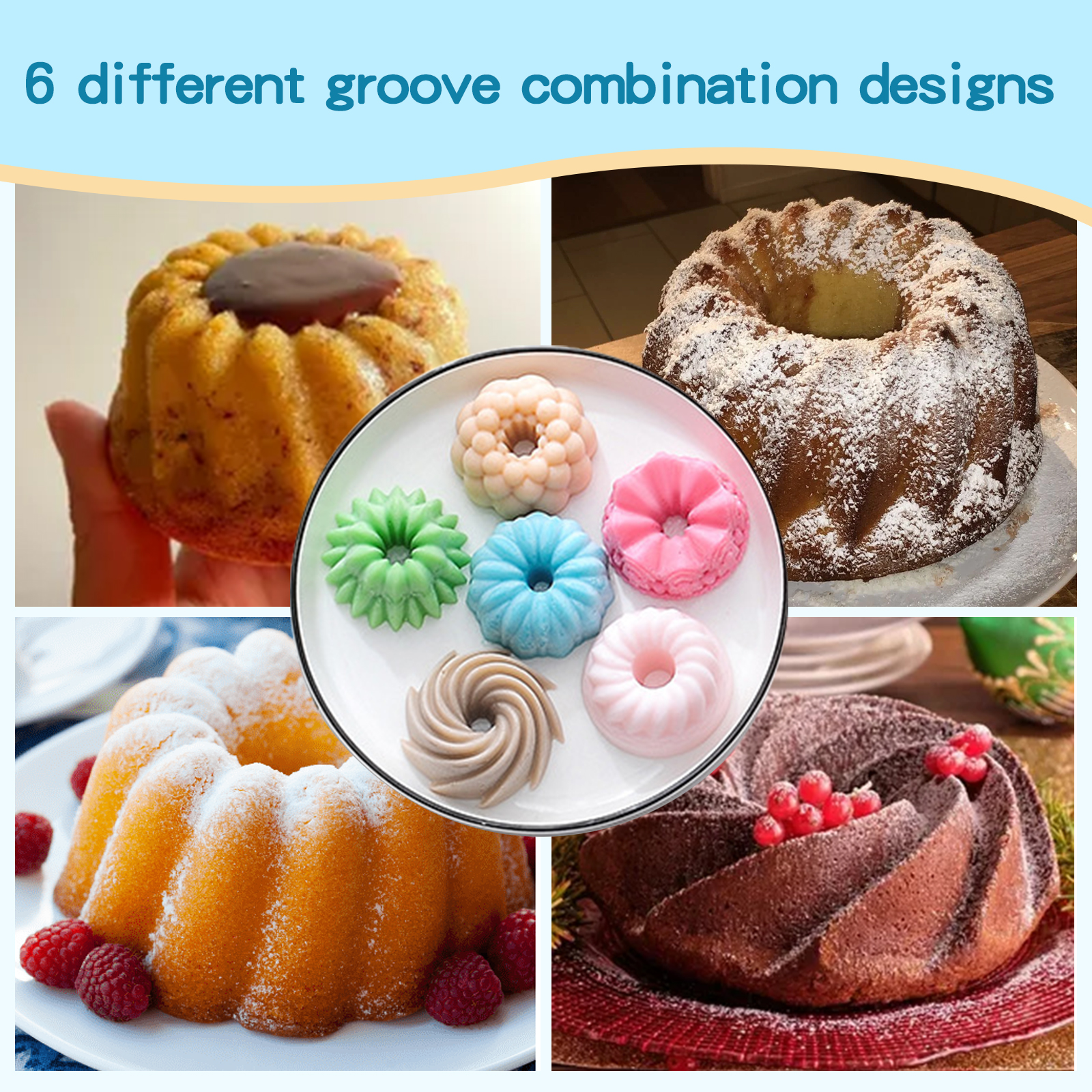 6-Cavity Silicone Fluted Tube  - đánh giá và giá Donut Mold Silicone