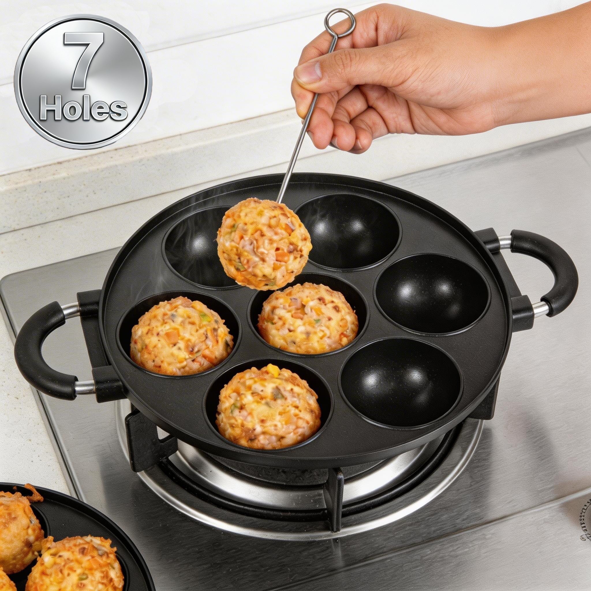 16/7 Holes Takoyaki Pan Alumin - đánh giá và giá Takoyaki Grill Plate