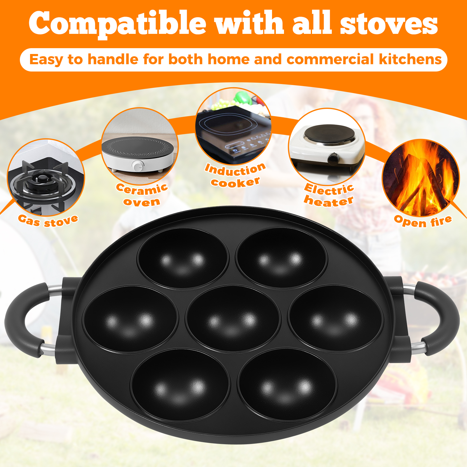 16/7 Holes Takoyaki Pan Alumin - đánh giá và giá Takoyaki Grill Plate