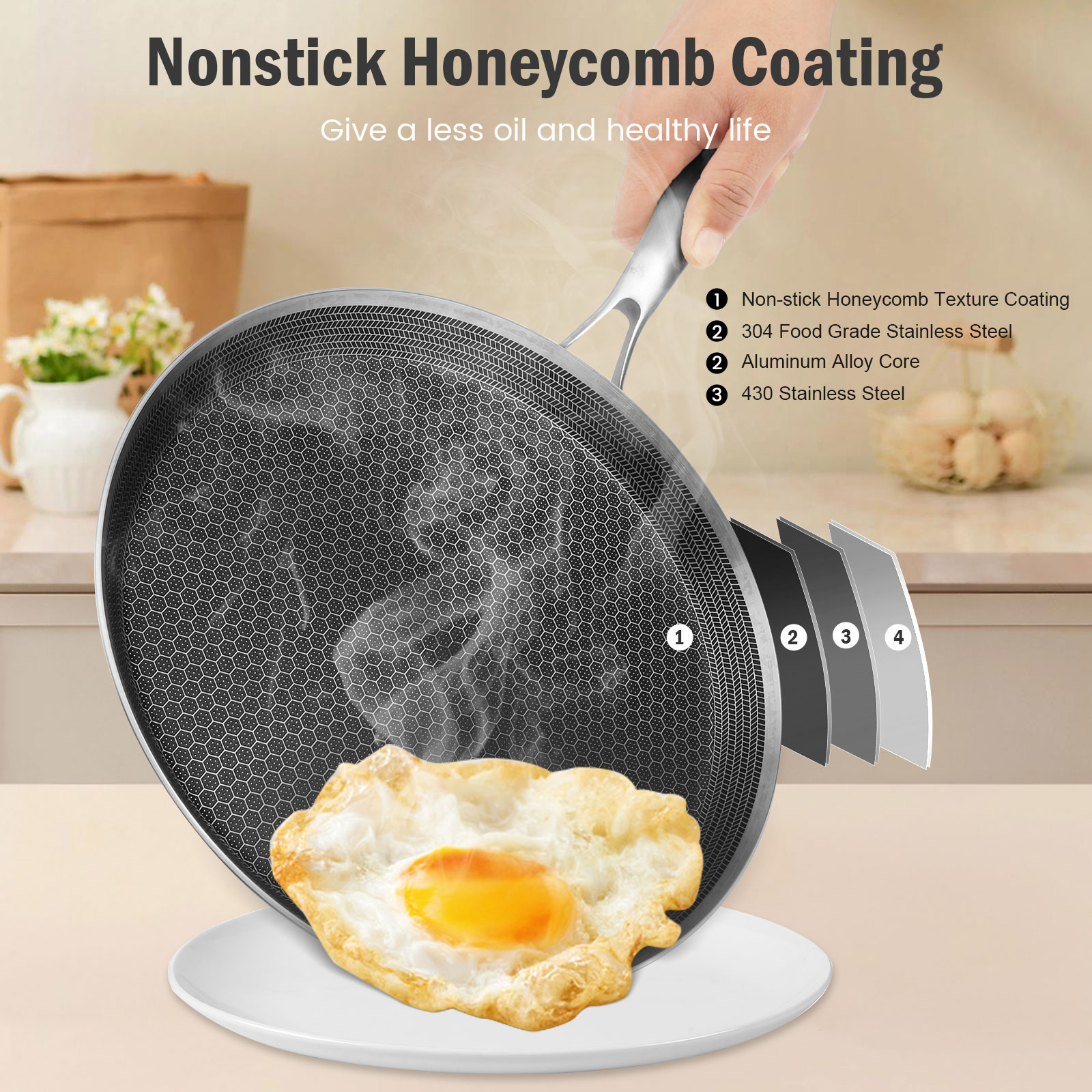 Stainless Steel Frying Pan Non - đánh giá và giá Danish Pancake Pan