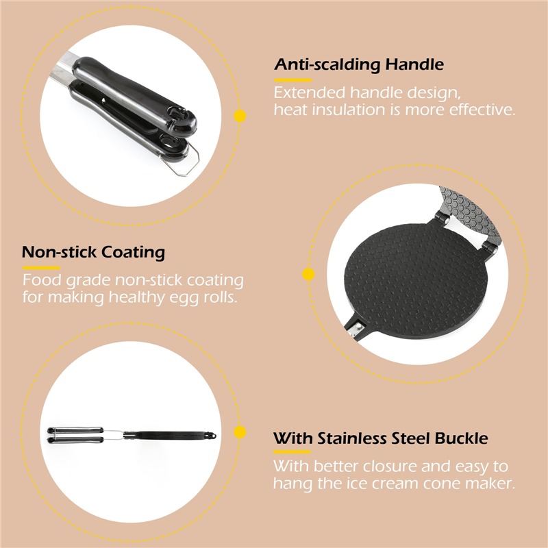 22cm Non-Stick Egg Roll Waffle - đánh giá và giá Egg Waffle Pan
