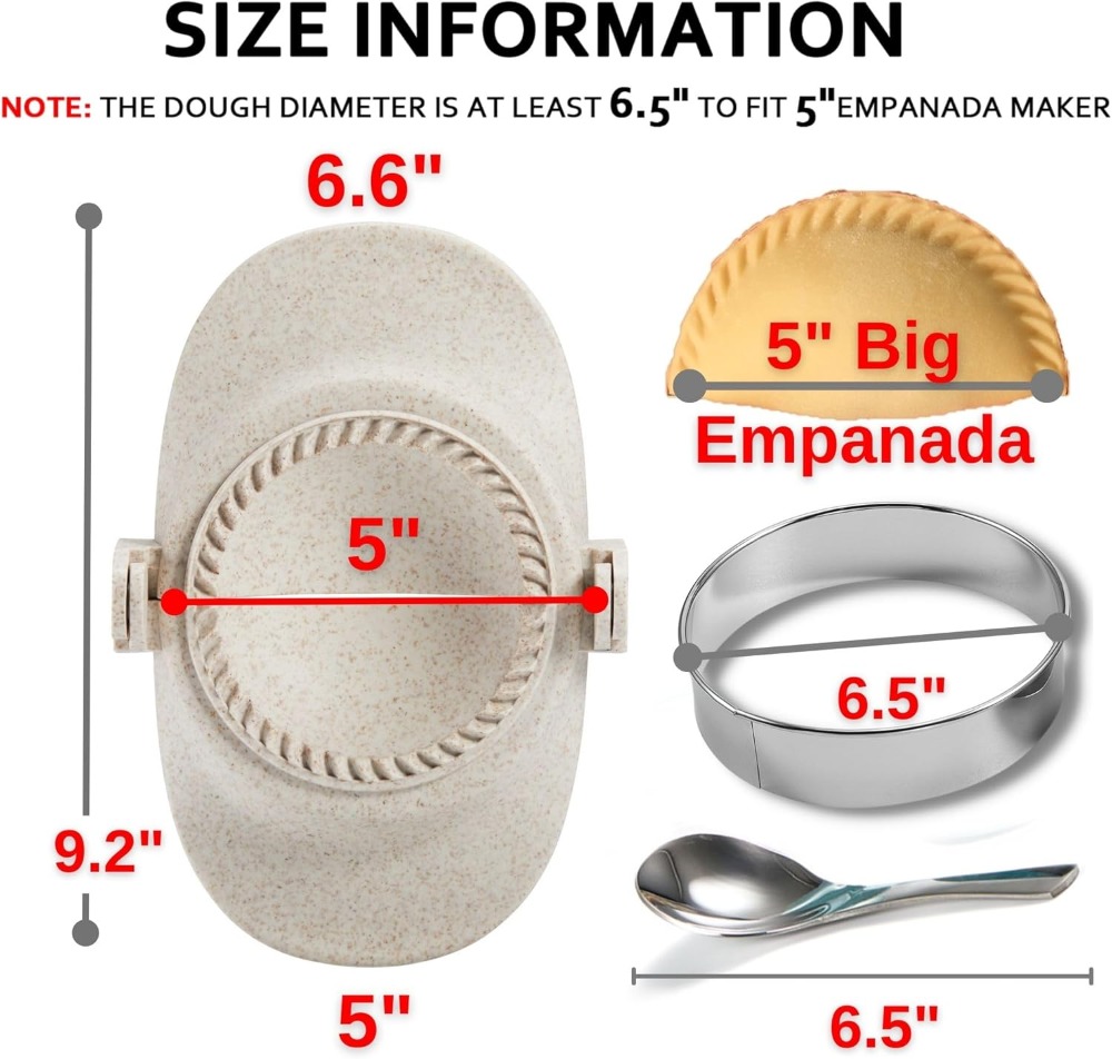 5 Inch Extra Large Empanada Ma - đánh giá và giá Dumpling Press Set