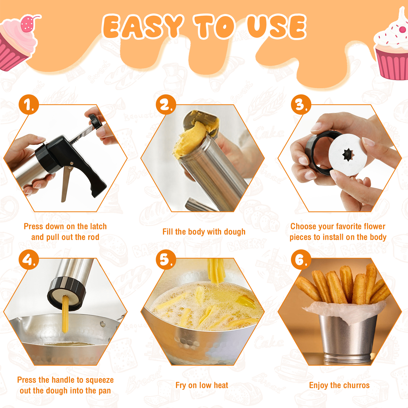 Cookie Press Gun Tips Set Stai - đánh giá và giá Churros Maker Gun