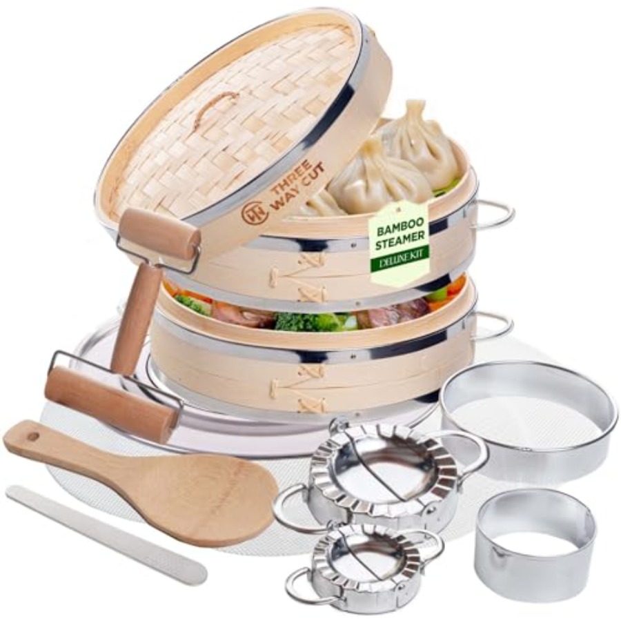 2-tier 10 Bamboo Steamer with  - đánh giá và giá Bao Steamer Bamboo