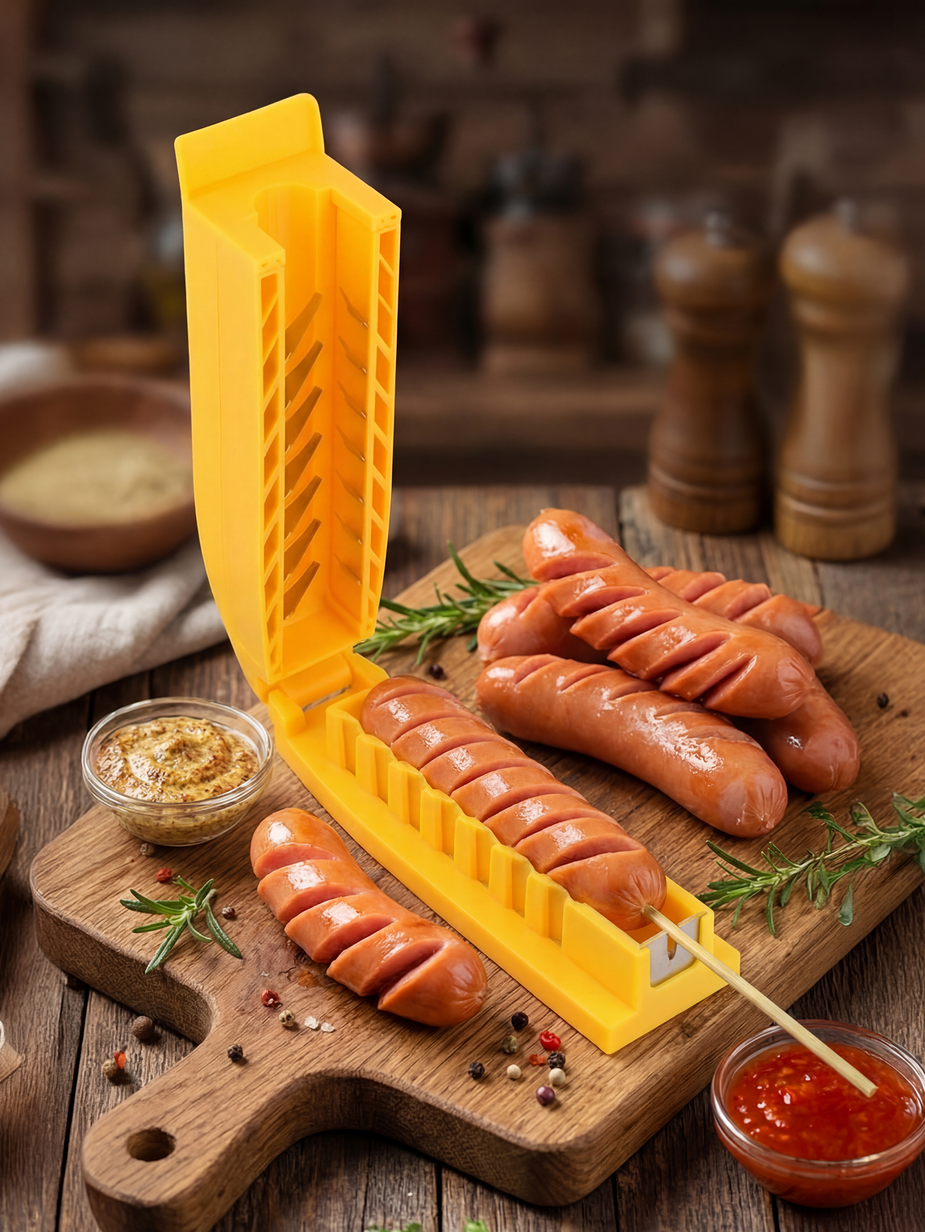 Manual Sausage Slicing Tool Re - đánh giá và giá Hot Dog Press