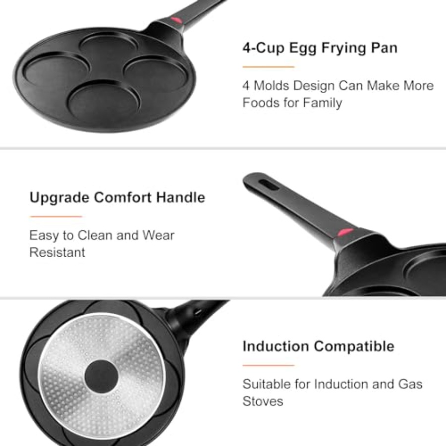 Pancake Pan Nonstick-Suitable  - đánh giá và giá Mini Pancake Griddle