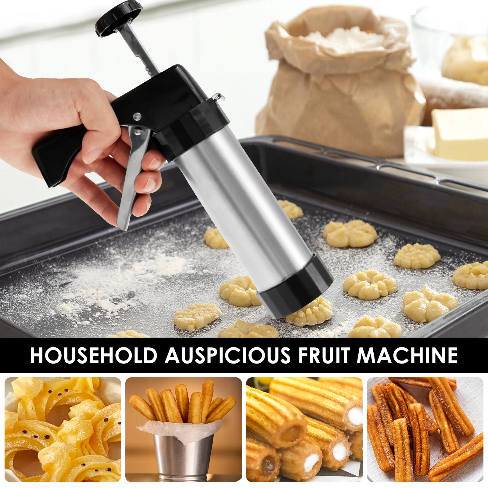 Stainless Steel Cookie Gun Chu - đánh giá và giá Churros Maker Gun